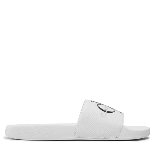 Klapki Calvin Klein Jeans Slide Monogram Co YM0YM00061 White YBR ze sklepu eobuwie.pl w kategorii Klapki męskie - zdjęcie 171415793