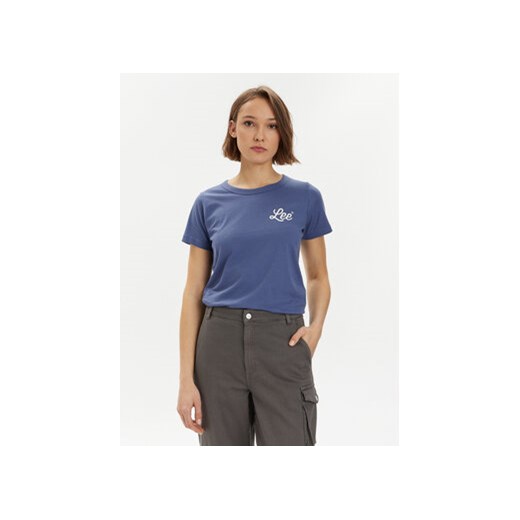 Lee T-Shirt 112350225 Niebieski Slim Fit ze sklepu MODIVO w kategorii Bluzki damskie - zdjęcie 171420170