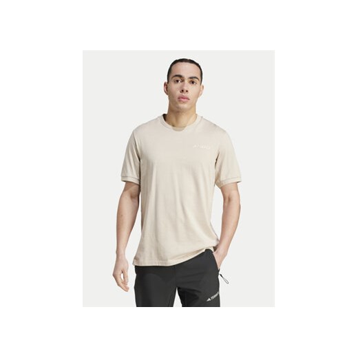 adidas T-Shirt Terrex Xploric Logo IK9111 Beżowy Regular Fit ze sklepu MODIVO w kategorii T-shirty męskie - zdjęcie 171420304