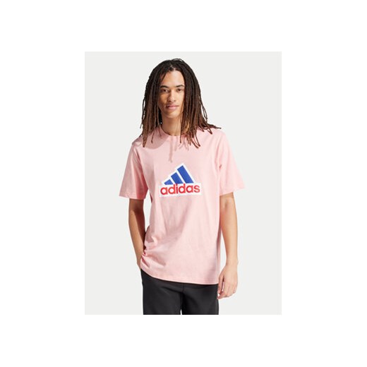adidas T-Shirt Future Icons Badge of Sport IS8342 Różowy Loose Fit ze sklepu MODIVO w kategorii T-shirty męskie - zdjęcie 171420870