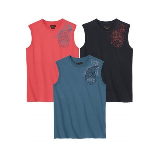 Zestaw 3 podkoszulków Beach ze sklepu Atlas For Men w kategorii T-shirty męskie - zdjęcie 171421504