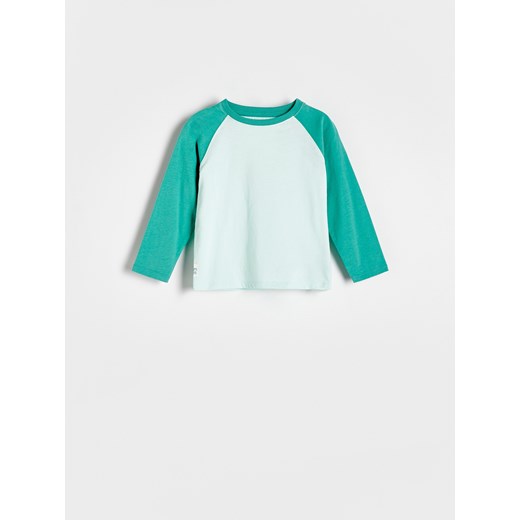 Reserved - Bawełniany longsleeve - jasnozielony ze sklepu Reserved w kategorii T-shirty chłopięce - zdjęcie 171425492