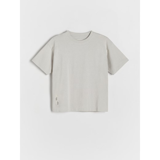 Reserved - Bawełniany t-shirt oversize - jasnoszary Reserved 170 (13-14 lat) Reserved