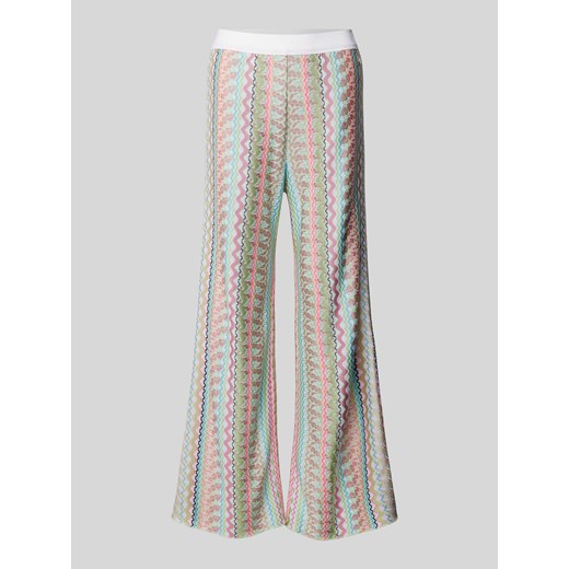 Spodnie materiałowe o rozkloszowanym kroju ze wzorem na całej powierzchni ze sklepu Peek&Cloppenburg  w kategorii Spodnie damskie - zdjęcie 171426592