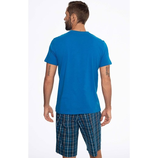 Bawełniana piżama męska Ethos 41294-55X, Kolor niebieski-kratka, Rozmiar M, Henderson ze sklepu Intymna w kategorii Piżamy męskie - zdjęcie 171426950