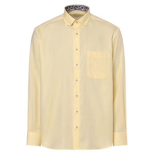 Eterna Comfort Fit Koszula męska - non-iron Mężczyźni Comfort Fit Bawełna żółty jednolity ze sklepu vangraaf w kategorii Koszule męskie - zdjęcie 171428040