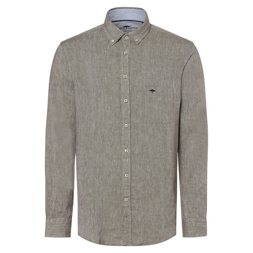 Fynch-Hatton Męska koszula lniana Mężczyźni Regular Fit len trzcinowy jednolity ze sklepu vangraaf w kategorii Koszule męskie - zdjęcie 171428051