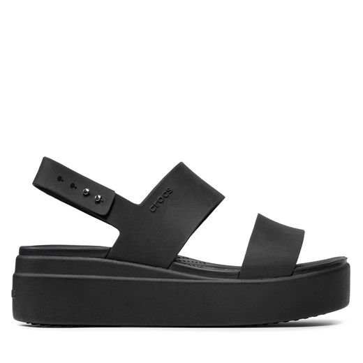 Sandały Crocs Brooklyn Low Wedge W 206453 Black/Black ze sklepu eobuwie.pl w kategorii Sandały damskie - zdjęcie 171431301