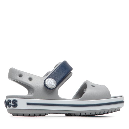 Sandały Crocs Crocband Sandal 12856 Light Grey/Navy ze sklepu eobuwie.pl w kategorii Buciki niemowlęce - zdjęcie 171431742