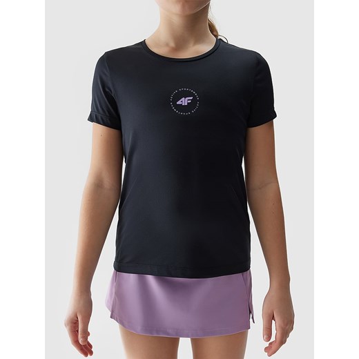 4F Koszulka sportowa w kolorze czarnym ze sklepu Limango Polska w kategorii Bluzki dziewczęce - zdjęcie 171433003