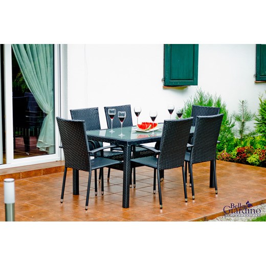 Zestaw mebli stołowych AVVICENTE czarny ze sklepu Bello Giardino w kategorii Zestawy mebli ogrodowych - zdjęcie 171433393