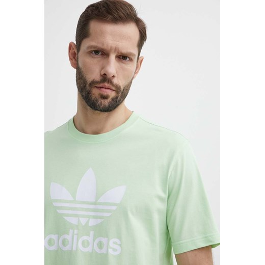 adidas Originals t-shirt bawełniany męski kolor zielony z nadrukiem IR7979 ze sklepu ANSWEAR.com w kategorii T-shirty męskie - zdjęcie 171435872