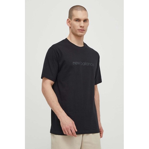 T-shirt męski New Balance z krótkim rękawem z napisem z bawełny 