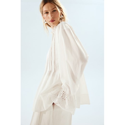 H & M - Bawełniana bluzka - Biały ze sklepu H&M w kategorii Bluzki damskie - zdjęcie 171438123