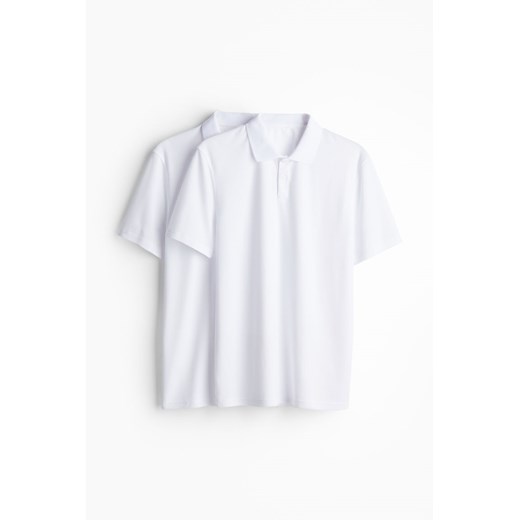 H & M - Sportowy top polo DryMove 2-pak - Biały ze sklepu H&M w kategorii Bluzki damskie - zdjęcie 171438232