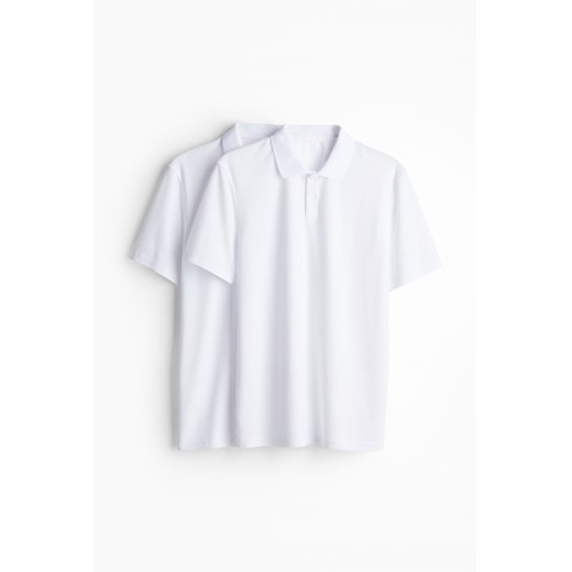 H & M - Sportowy top polo DryMove 2-pak - Biały H & M S H&M