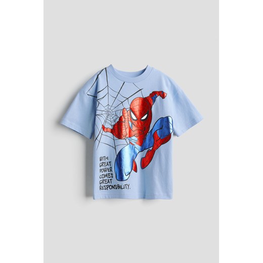 H & M - T-shirt z nadrukiem - Niebieski H & M 104 (2-4Y) H&M