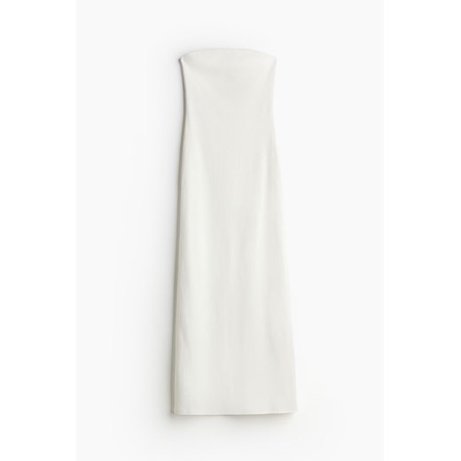H & M - Sukienka bandeau w prążki - Biały H & M XL H&M
