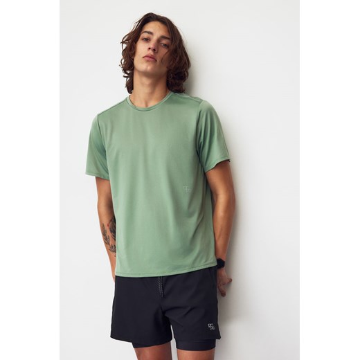 H & M - T-shirt do biegania DryMove - Zielony ze sklepu H&M w kategorii T-shirty męskie - zdjęcie 171438351