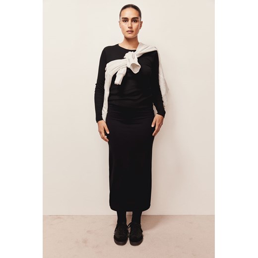 H & M - Bawełniany top w prążki - Czarny ze sklepu H&M w kategorii Bluzki damskie - zdjęcie 171438464