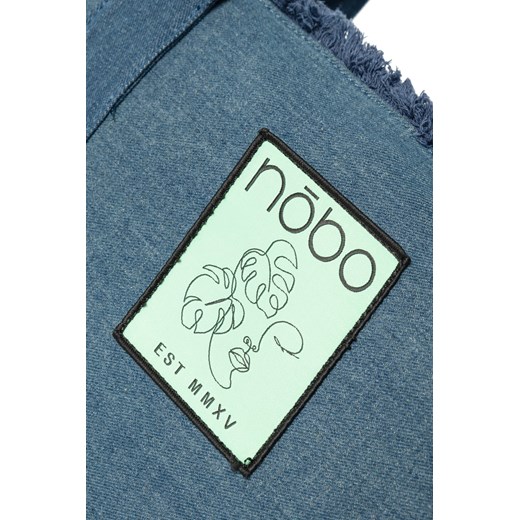 Shopper bag Nobo z tkaniny duża na ramię niebieska 