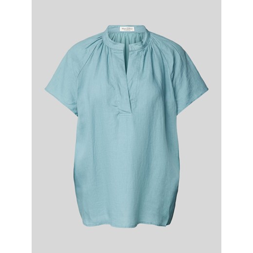 Bluzka z kołnierzem z lamówką w jednolitym kolorze ze sklepu Peek&Cloppenburg  w kategorii Bluzki damskie - zdjęcie 171447040