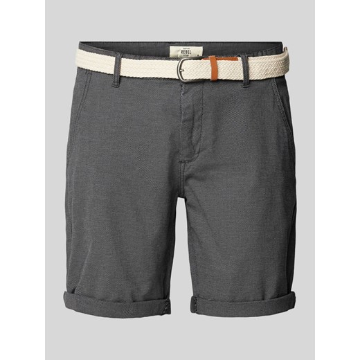 Szorty o kroju regular fit z paskiem model ‘NEBRASKA’ ze sklepu Peek&Cloppenburg  w kategorii Spodenki męskie - zdjęcie 171447093