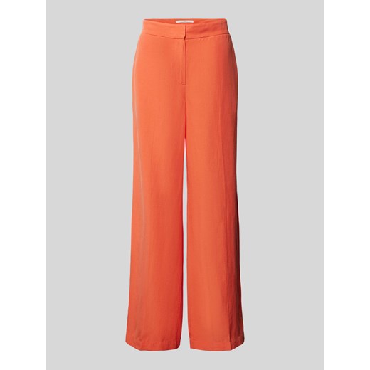 Spodnie z mieszanki lyocellu i lnu w jednolitym kolorze ze sklepu Peek&Cloppenburg  w kategorii Spodnie damskie - zdjęcie 171447171