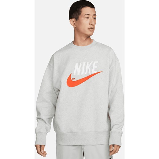 Męska bluza z dzianiny dresowej Nike Sportswear - Szary ze sklepu Nike poland w kategorii Bluzy męskie - zdjęcie 171447552