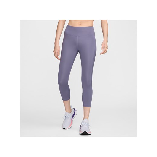 Damskie legginsy ze średnim stanem o skróconym kroju do biegania Nike Fast - Fiolet ze sklepu Nike poland w kategorii Spodnie damskie - zdjęcie 171447573