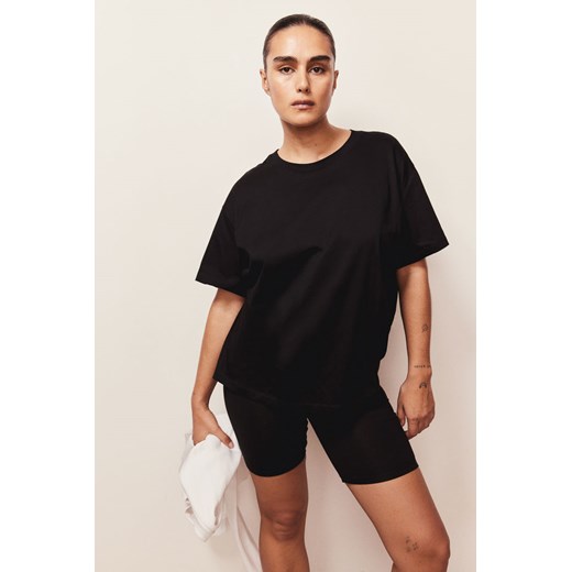 H & M - Bawełniany T-shirt - Czarny ze sklepu H&M w kategorii Bluzki damskie - zdjęcie 171448010