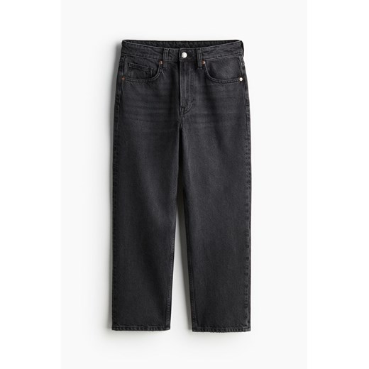 H & M - Straight High Cropped Jeans - Czarny H & M 50 H&M