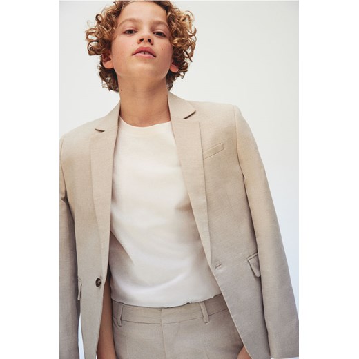 H & M - Marynarka w strukturalny splot - Beżowy H & M 134 (8-9Y) H&M