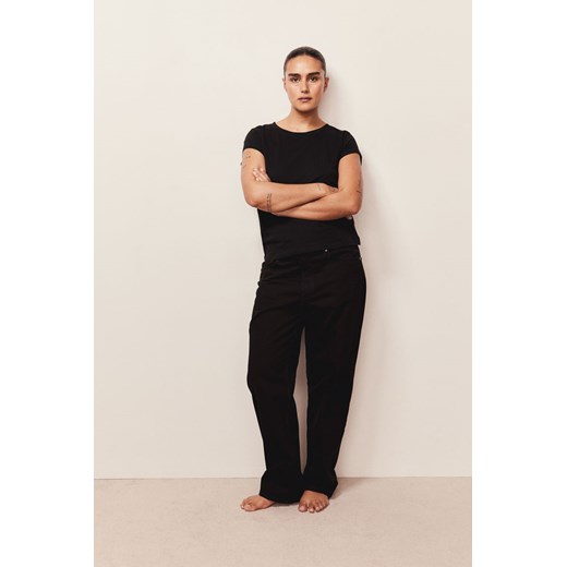 H & M - Bawełniany T-shirt - Czarny ze sklepu H&M w kategorii Bluzki damskie - zdjęcie 171448151