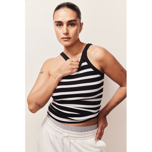 H & M - Koszulka w prążki - Czarny ze sklepu H&M w kategorii Bluzki damskie - zdjęcie 171448222