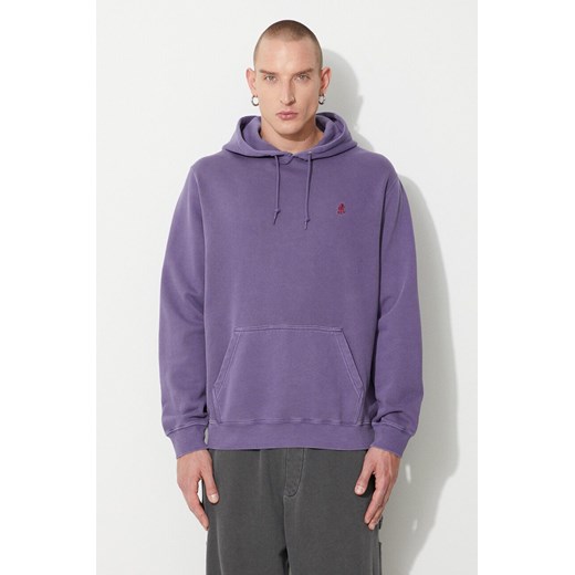 Gramicci bluza bawełniana One Point Hooded Sweatshirt męska kolor fioletowy z kapturem gładka ze sklepu PRM w kategorii Bluzy męskie - zdjęcie 171450552