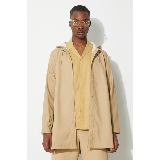 Rains kurtka kolor beżowy przejściowa ze sklepu PRM w kategorii Kurtki damskie - zdjęcie 171450683