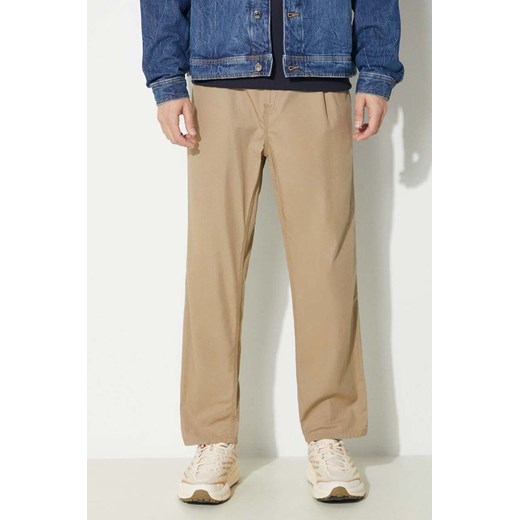 Carhartt WIP spodnie bawełniane Abbott Pant kolor beżowy proste I033126.8Y02 ze sklepu PRM w kategorii Spodnie męskie - zdjęcie 171450771