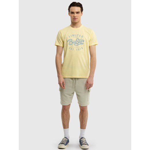 Koszulka męska bawełniana z nadrukiem żółta Ratow 200 ze sklepu Big Star w kategorii T-shirty męskie - zdjęcie 171451971
