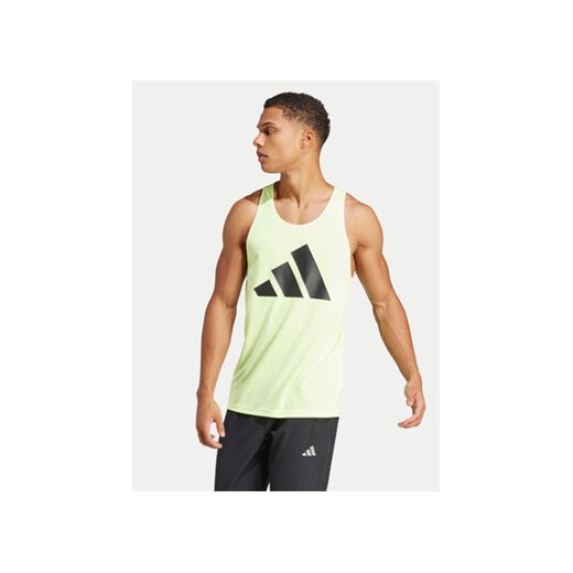 adidas Tank top Run It IN0086 Zielony Slim Fit ze sklepu MODIVO w kategorii T-shirty męskie - zdjęcie 171454383