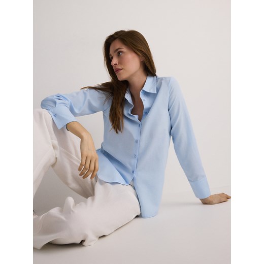 Reserved - Gładka koszula - jasnoniebieski ze sklepu Reserved w kategorii Koszule damskie - zdjęcie 171455000