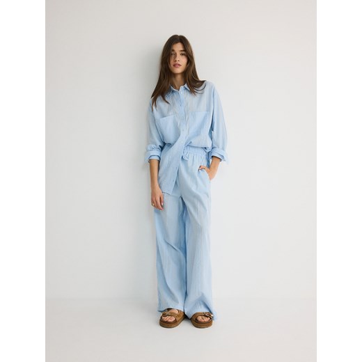 Reserved - Spodnie culotte - jasnoniebieski Reserved L Reserved