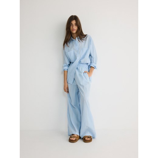 Reserved - Bawełniana koszula - jasnoniebieski Reserved S Reserved