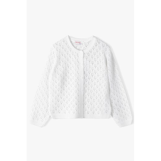 Biały ażurowy sweter dla dziewczynki - Lincoln&Sharks ze sklepu 5.10.15 w kategorii Swetry dziewczęce - zdjęcie 171455400