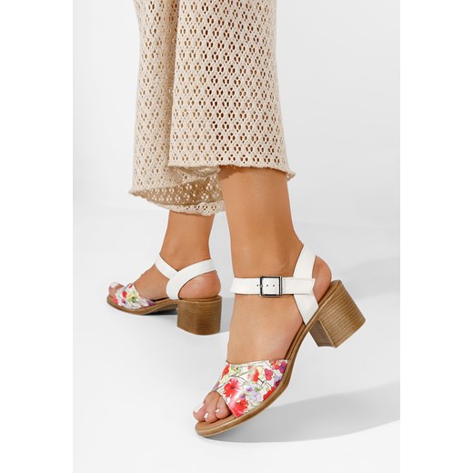 Białe sandały damskie skórzane Thalesia V2 ze sklepu Zapatos w kategorii Sandały damskie - zdjęcie 171456844