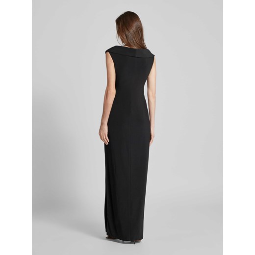Sukienka Ralph Lauren maxi z krótkim rękawem czarna elegancka 