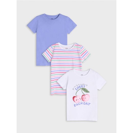 Sinsay - Koszulki 3 pack - wielobarwny ze sklepu Sinsay w kategorii Bluzki dziewczęce - zdjęcie 171459321