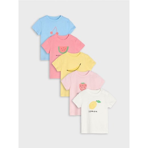 Sinsay - Koszulki 5 pack - różowy ze sklepu Sinsay w kategorii Koszulki niemowlęce - zdjęcie 171459752