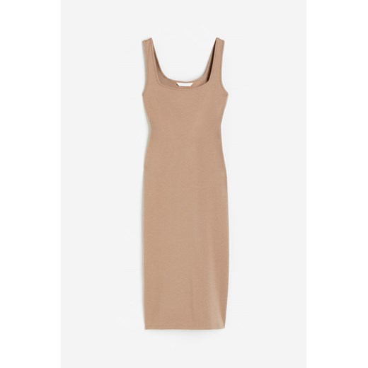 H & M - Dżersejowa sukienka bodycon - Brązowy ze sklepu H&M w kategorii Sukienki - zdjęcie 171459952