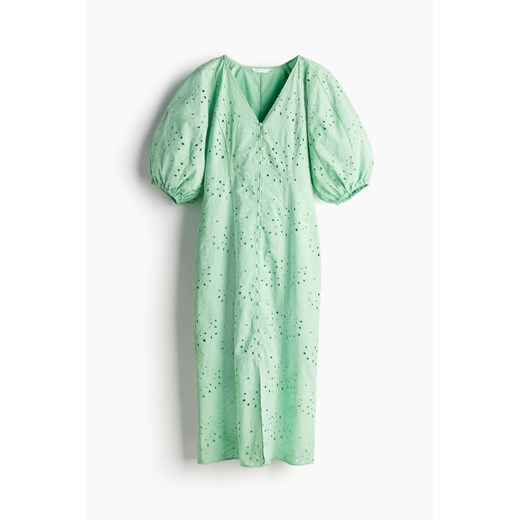 H & M - Sukienka z haftem angielskim - Zielony H & M XL H&M